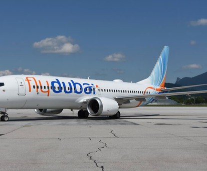 Flugzeug von Flydubai: Bald erstmal nicht mehr in Salrburg zu Gast.