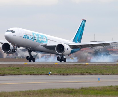 Airbus A330-900 bei der Landung: Die Lautstärke ist ein Problem.