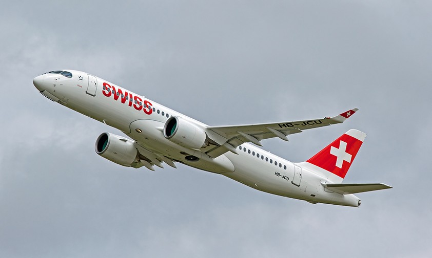 Wird noch oft abgebildet werden: Airbus A220 der Swiss.