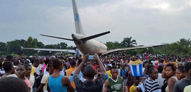 Der verunfallte Airbus A310: Acht tote Anwohner.