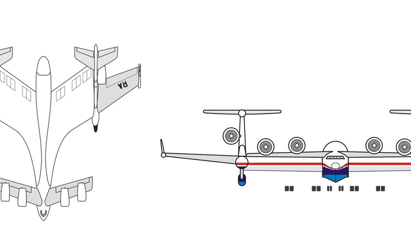 Skizze der Beriev Be-2500. Am Amphibienflugzeug wird seit Jahrzehnten gearbeitet.