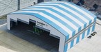 Vorschau auf den künftigen Hangar: Der finale Entwurf kann abweichen.