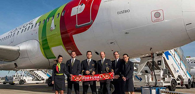 Der richtige Siegerflieger ist der A319 mit dem Kennzeichen CS-TTJ.  Das Flugzeug trägt den Taufnamen Eusébio.
