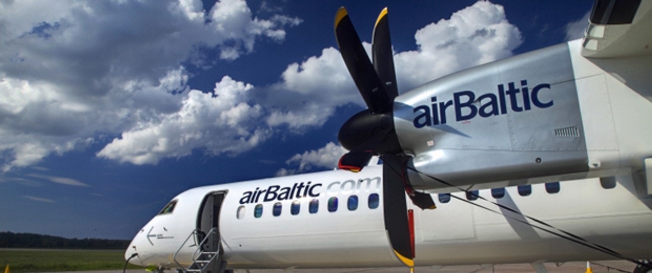Flugzeug von Air Baltic: Flugzeuge blieben am Boden.