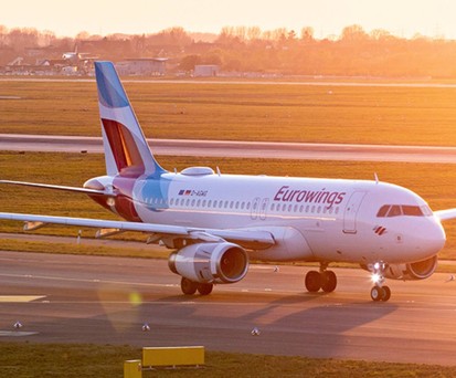 Ein Airbus A319 von Eurowings: Die Airline gibt bis Frühjahr 2024 vier A319 in den Lufthansa-Group-Flottenpool.