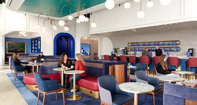 Ein Blick in die erste Lounge von Jetblue: Das Design soll an das New York der 1930er-Jahre erinnern.
