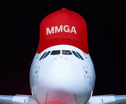 Airbus A380 von Lufthansa: Make Munich Great Again.