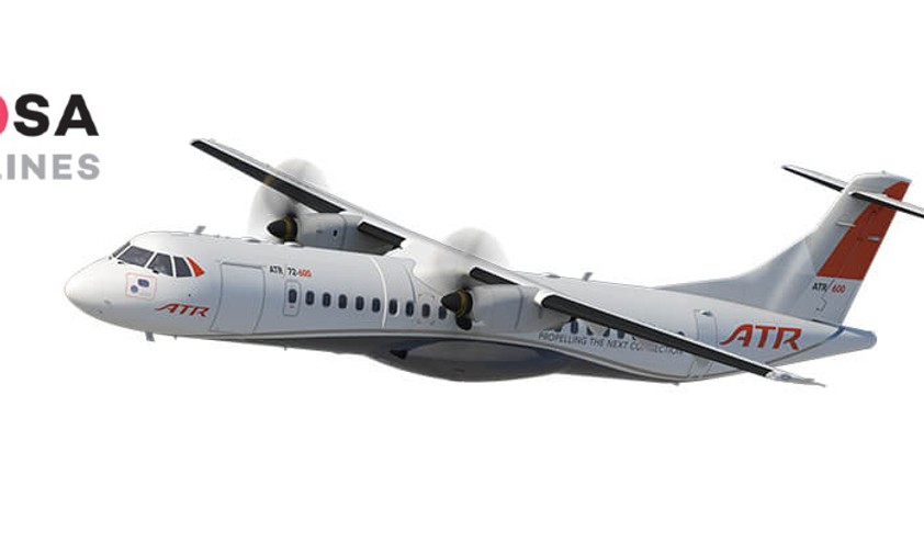 ATR 72, Logo von Rosa Airlines: Flüge zu unbedienten Zielen.