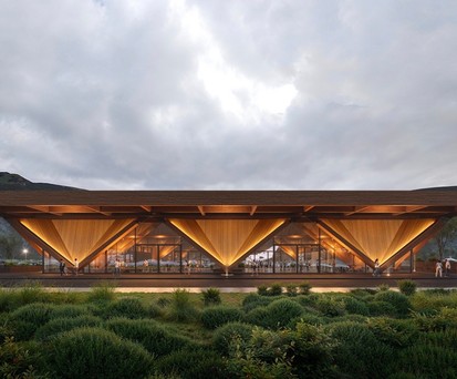 Das neue Terminal des Flughafens Mestia: Von einem georgischen Architekturbüro entworfen.