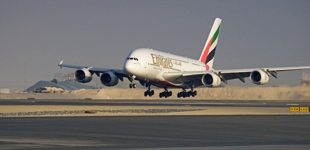 Landung eines A380 von Emirates: In Wien nicht erlaubt.
