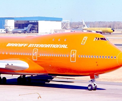 Eine Boeing 747 von Braniff im Jahr 1971