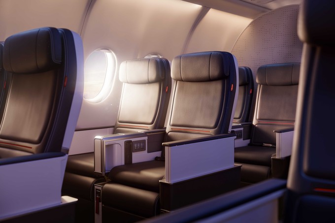 Premium Economy im A330 von vorne.