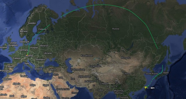 eva air muenchen ueber russland
