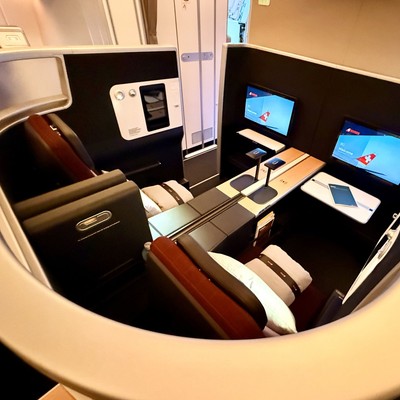 Business-Doppelsuite im Airbus A350 von Swiss: Neues Flugzeug, neues Interieur.