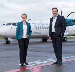 Aer-Lingus-Chefin Lynne Embleton und Emerald-Chef und -Eigentümer Conor McCarthy: «Große Chancen».