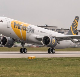 A321 Neo von Primera Air: Hatte in Toronto ein Problem.