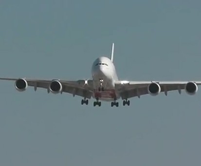 A380 im Anflug auf El Prat: Ein besonderes Ereignis.