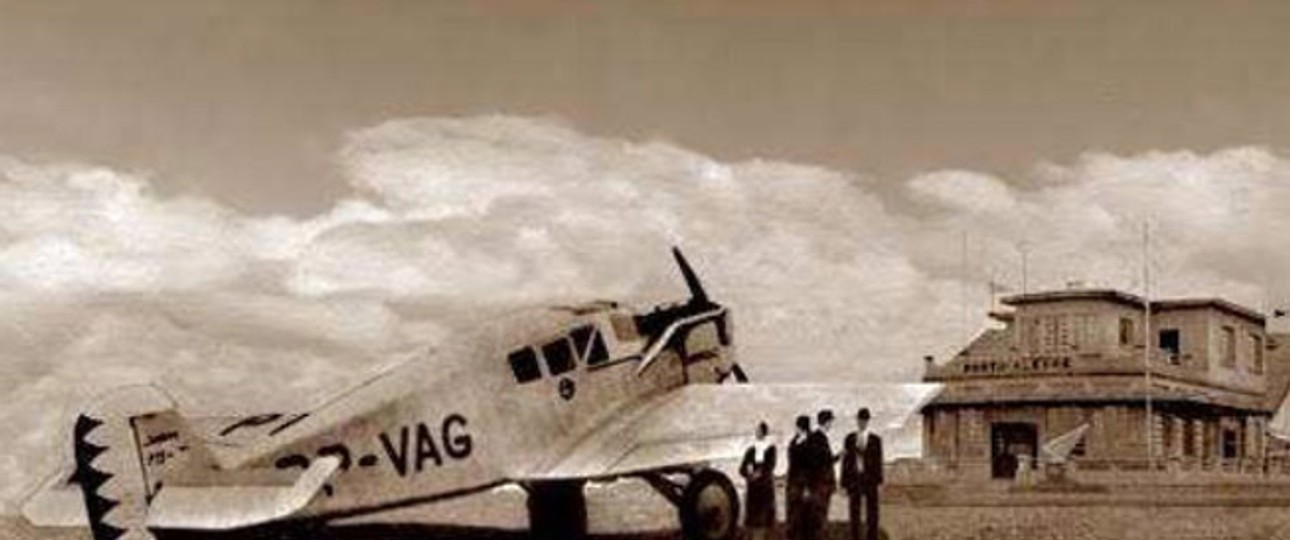 Eine Junkers F 13 von Varig am Flughafen São João von Porto Alegre.