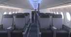 Visualisierung des Airbus A220-300 von Air Canada: In der Business Class stehen zwölf Sitze, ...