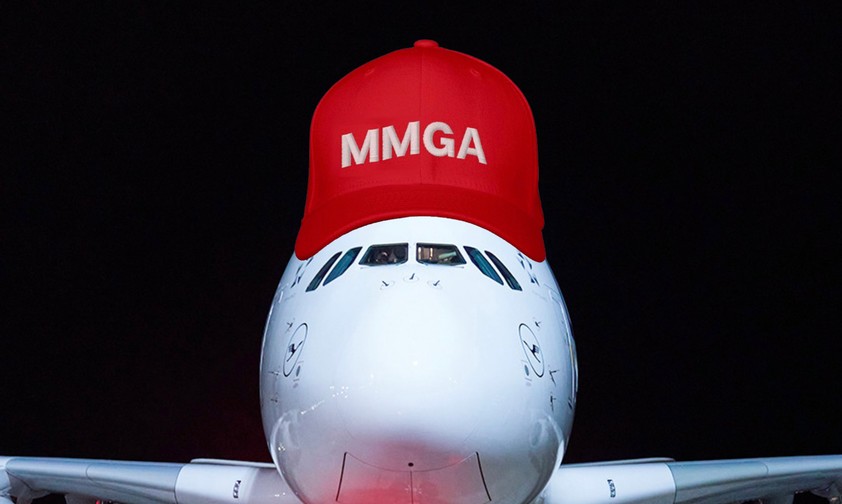 Airbus A380 von Lufthansa: Make Munich Great Again.