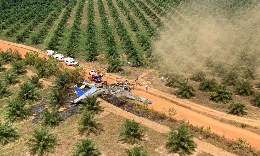 Die verunglückte HK-2494: Absturzort ist ein Feld in der Nähe von Villavicencio.