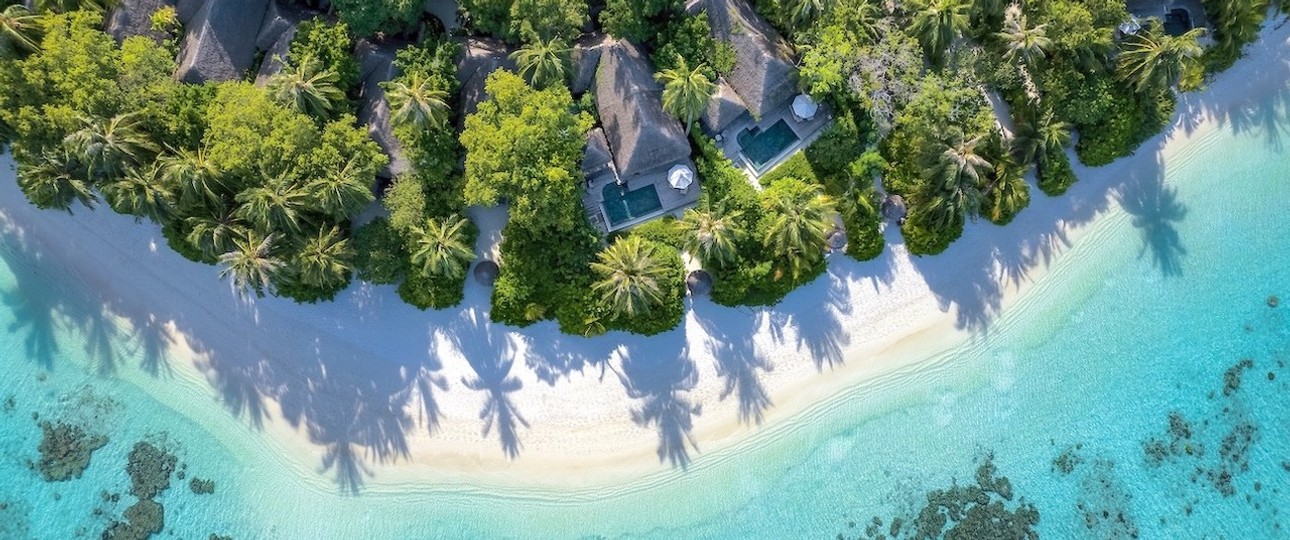 Aerial Baros Maldives Beach Villas