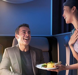 First-Class-Passagier von Malaysia Airlines: Er fliegt künftig Business Suites.
