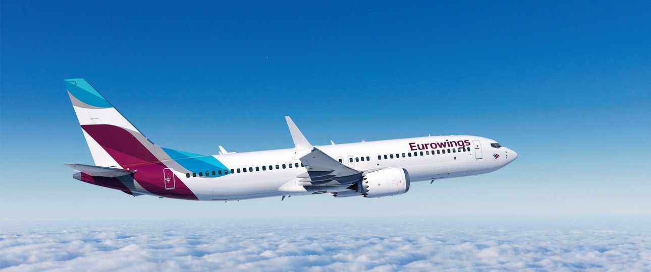 Visualisierung einer Boeing 737 Max 8 von Eurowings: Hier noch ohne Kennzeichen zu sehen.