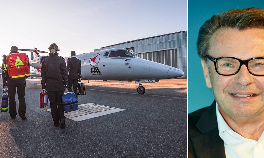 Ambulanzjet von FAI, Firmenchef Siegfried Axtmann: Rund 1000 Patienten pro Jahr.