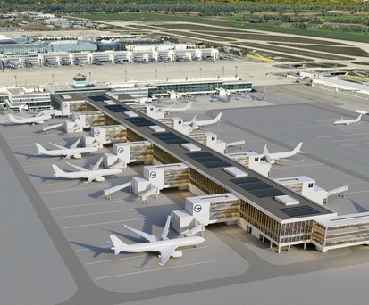 Der sogenannte T-Stiel am Flughafen München: So soll er aussehen.