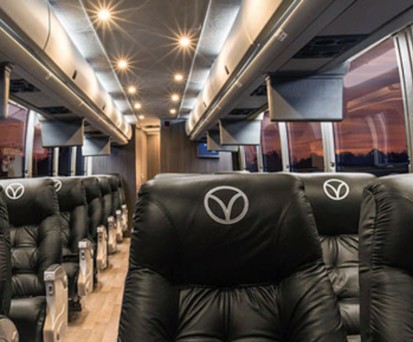 Die Kabine eines Vonlane-Luxusreisebusses: Der amerikanische Anbieter bietet nur wenige Sitze pro Bus.