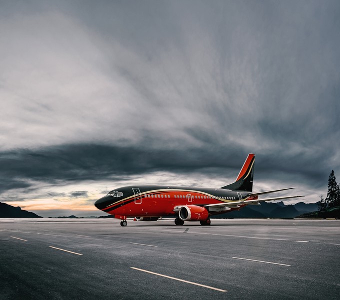 VIP-Boeing-737 mit der Kennung LY-KDT von Klasjet.
