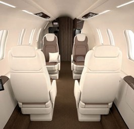 Learjet-Kabine: Für die Manager der Luxus.