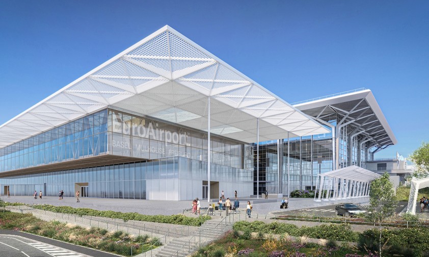 Entwurf für den Terminalanbau am Flughafen Basel: Soll bis 2030/2031 fertig sein.