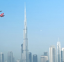 Airbus A320 Neo von Condor über Dubai (Montage): Wird bald Tatsache - noch ohne Emirates-Codeshare.