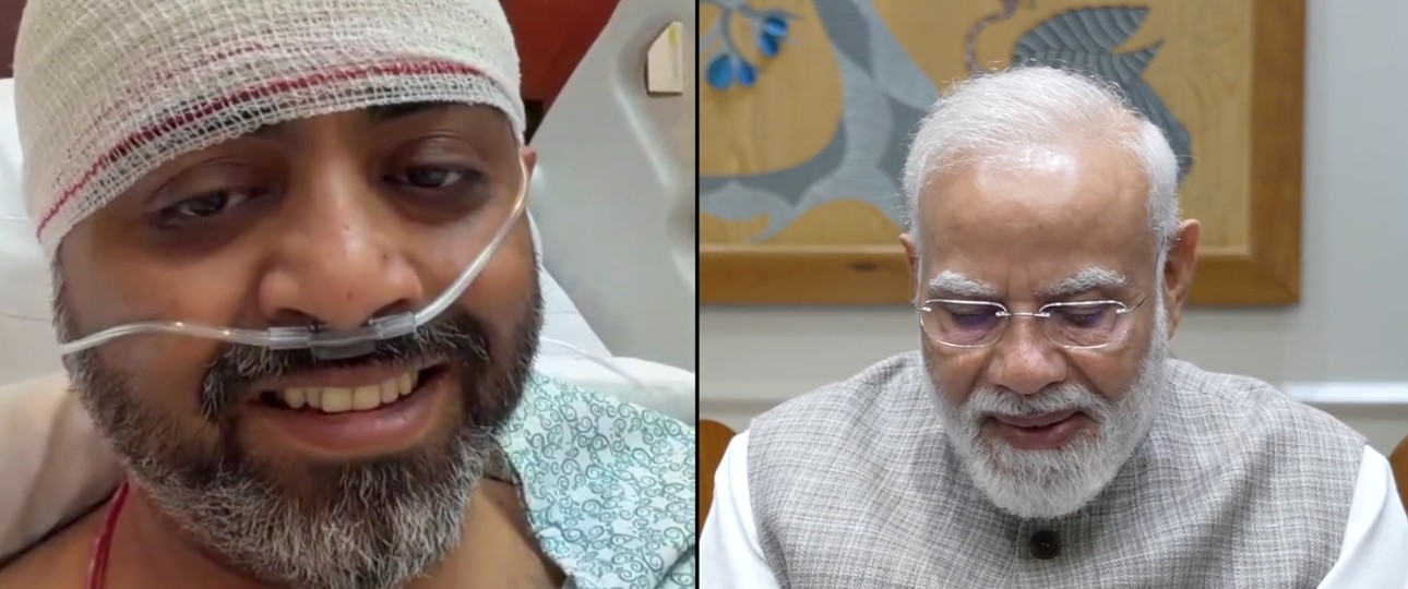 Pilot Machchhar (links) und Indiens Premiermisnister Modi (rechts): Beide haben zehn Minuten miteinander gesprochen. 