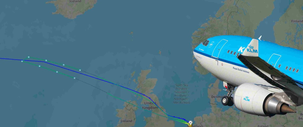 Flugverlauf von KL961: Der A330 landete nach fünf Stunden wieder in Amsterdam.