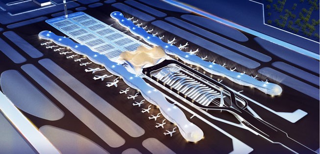 Modellvorschlag eines Architekten: Der Navi Mumbai International Airport soll den alten Flughafen entlasten.