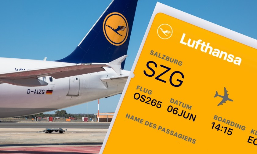 Lufthansa-Jet und Ticket: Hohe Rückzahlungen sind fällig.