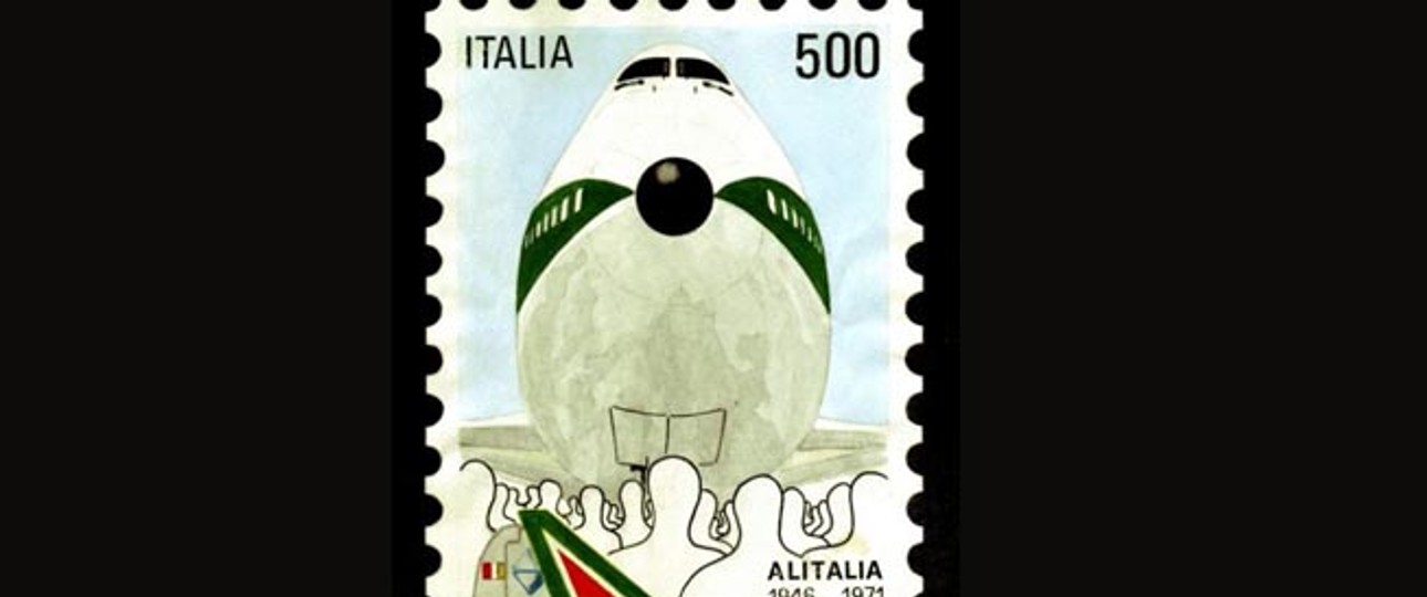 Briefmarke von 1971 zu Ehren von Alitalia: Die Airline genoss einst einen hervorragenden Ruf, bevor sie herunter gewirtschaftet wurde.