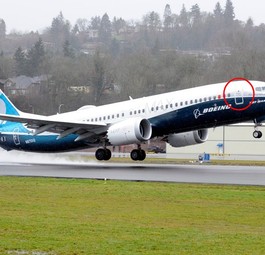 Boeing 737 Max 8: Markiert ist hier die vordere Servicetür (Forward Galley Door). 