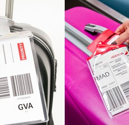 Selbst gedruckte Etiketten von Swiss und Iberia: Kostet weniger.