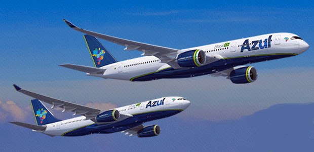 Airbus A330 und A350 in den Azul-Farben: Ab in die USA.