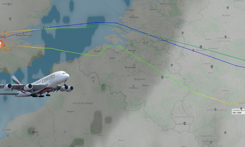 Airbus A380 von Emirates macht unfreiwilligen Abstecher nach Frankfurt