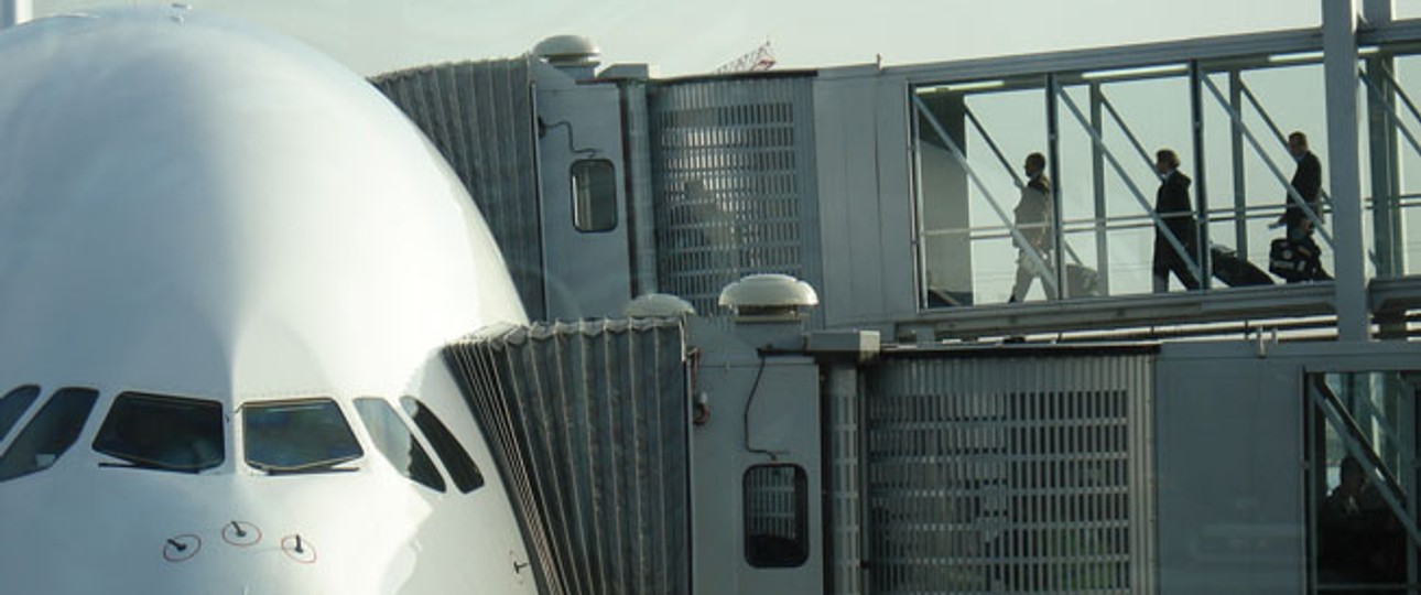 Airbus A380 von Air France: In der oberen Etage hat Air France die Business Class angesiedelt.