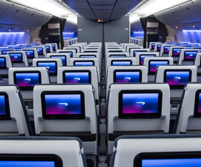 Zehnerreihe: So sehen die neuen Sitze aus, mit denen British Airways die Economy Class ihrer Boeing 777 in London-Gatwick umrüstet.
