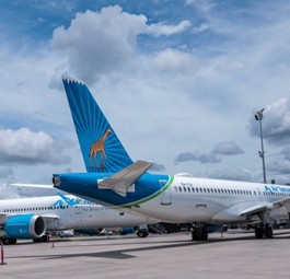 Ein Airbus A220 (rechts) und eine Boeing 787 von Air Tanzania: Die Flotte soll wachsen.
