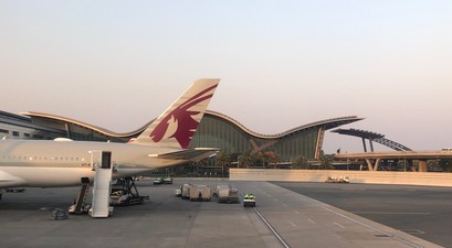 Qatar Airways in Doha: Nicht mehr viel unterwegs. 