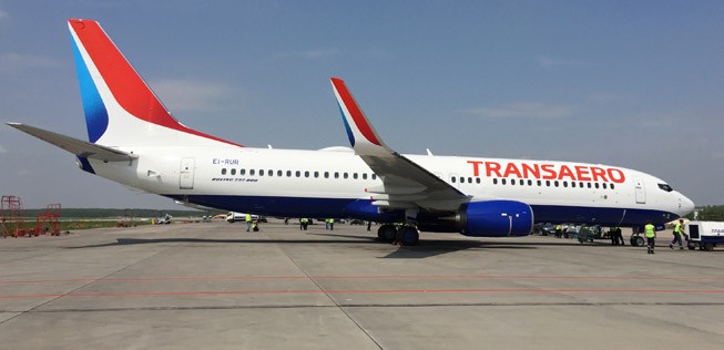 Boeing 737-800 von Transaero im neuen Look: Oft wird man die aufgefrischte Bemalung wohl kaum mehr zu sehen bekommen.