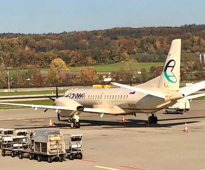 Saab 2000 von Adria Airways:  Ein solches Flugzeug ist für Paderborn geplant.